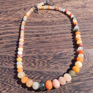 Jay King DTR mine finds natural stone faceted Necklace 925 Sterling Silver